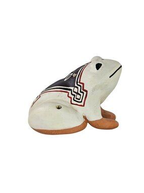 Handcrafted Ceramic Frog Ocarina Flute By Poco A Poco Peru Hand Painted 3 Inches